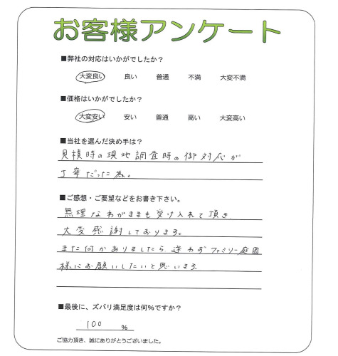 工事の感想を聞かせてください。