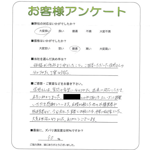 工事の感想を聞かせてください。