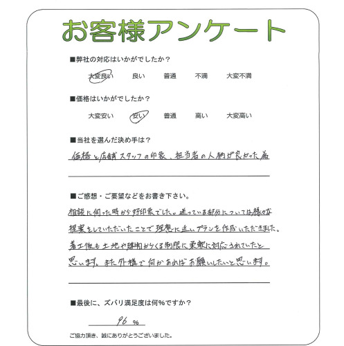 工事の感想を聞かせてください。