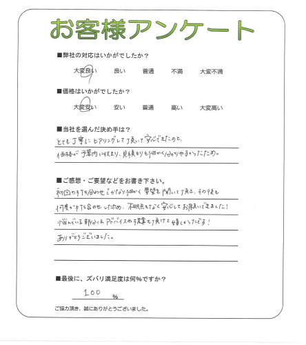 工事の感想を聞かせてください。