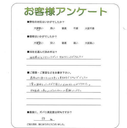 工事の感想を聞かせてください。