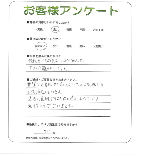 工事の感想を聞かせてください。