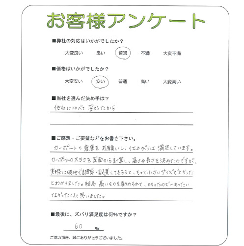 工事の感想を聞かせてください。