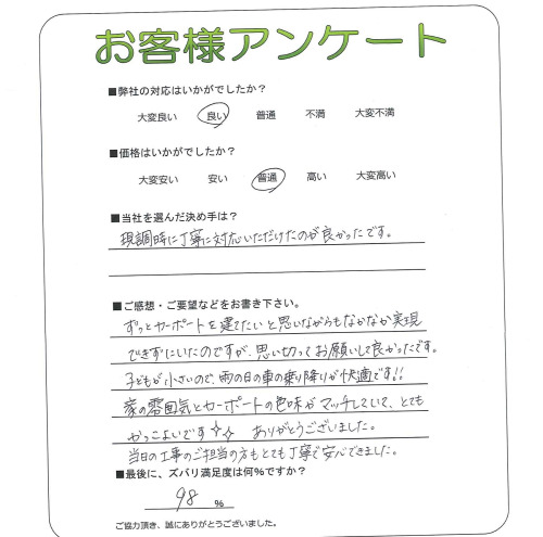 工事の感想を聞かせてください。