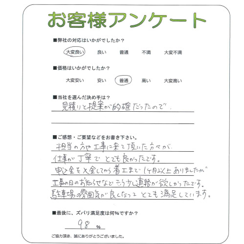 工事の感想を聞かせてください。