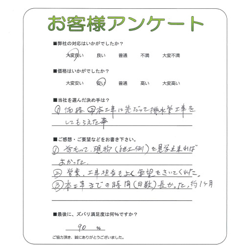 工事の感想を聞かせてください。