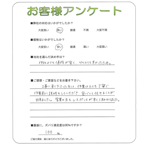工事の感想を聞かせてください。