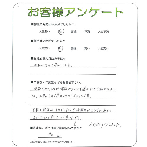 工事の感想を聞かせてください。
