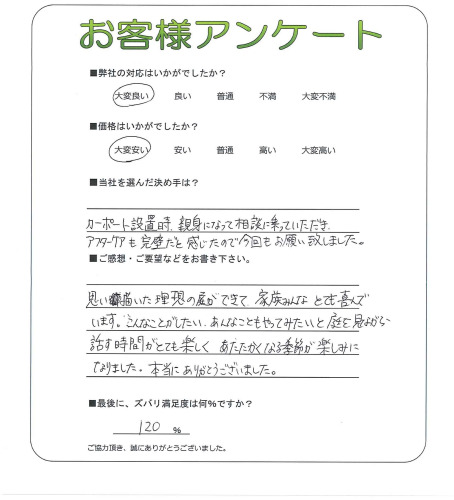 工事の感想を聞かせてください。