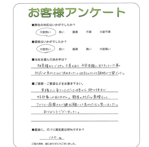 工事の感想を聞かせてください。