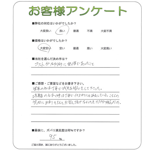 工事の感想を聞かせてください。