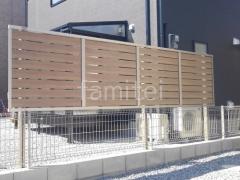フェンス塀 LIXIL 木製調AB YS3型 横スリット3 2段柱 60角 上段のみ